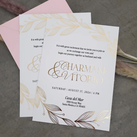 6" x 9" Size Foiled Invitation Card