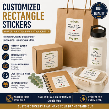 Rectangle with Round Corner Stickers