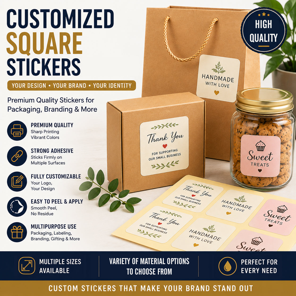 Sqaure with Round Corner Stickers